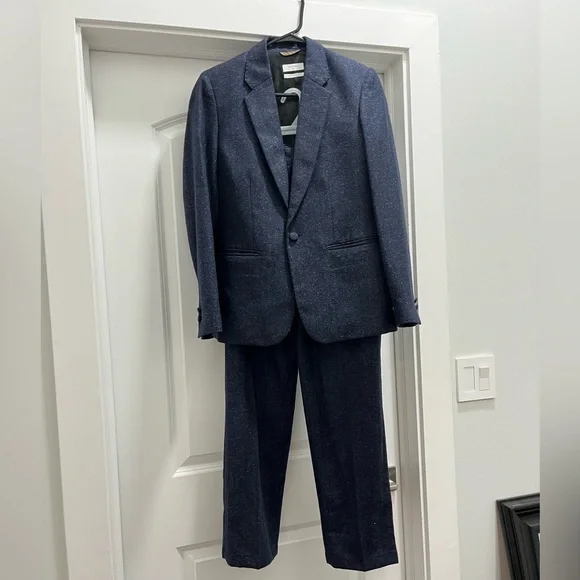 Billy Reid Women’s Navy Donegal Wool Silk Suit Size 4 NWOT - Picture 1 of 10